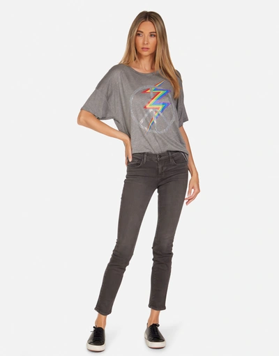 Lauren Moshi Jolene Crystal Lightning Peace In Heather Grey