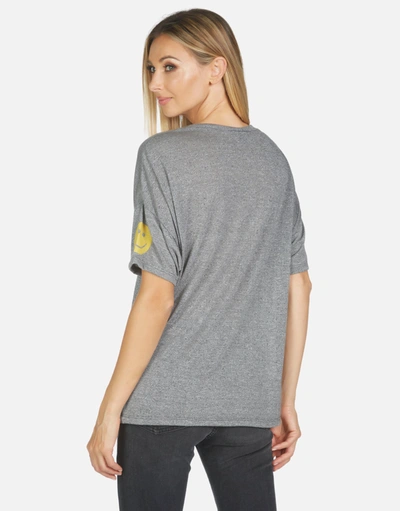 Lauren Moshi Jolene Peace Love Stripe In Heather Grey