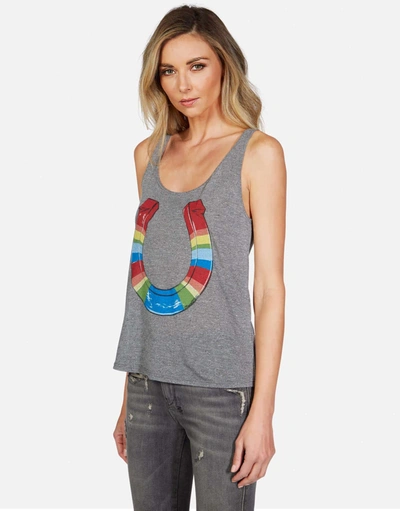 Lauren Moshi Julianna Rainbow Horseshoe In Heather Grey