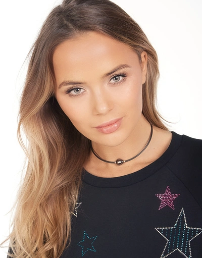 Lauren Moshi Kamari Tahitian Pearl Choker In Black/ Black Pearl