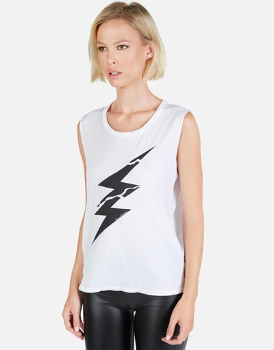 Lauren Moshi Kel Cracked Lightning Bolt In White