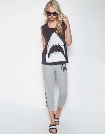 Lauren Moshi Kel Shark Muscle Tank Top In Onyx