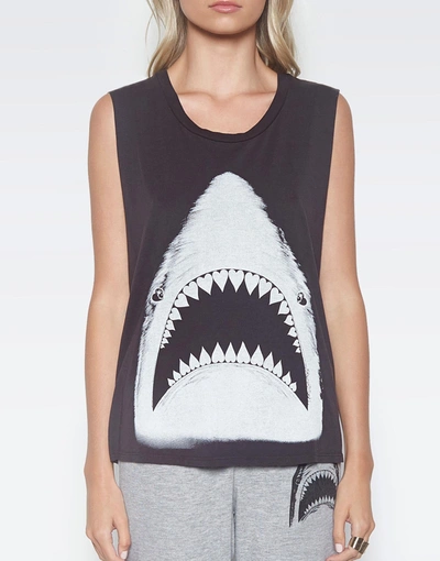 Lauren Moshi Kel Shark Muscle Tank Top In Onyx