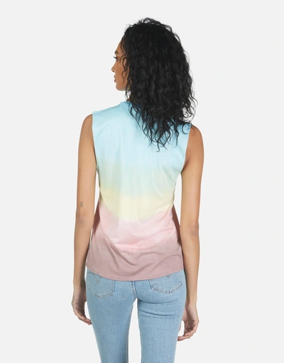 Lauren Moshi Kel Text Happy Face In Rainbow Ombre