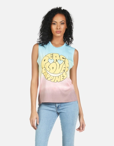 Lauren Moshi Kel Text Happy Face In Rainbow Ombre