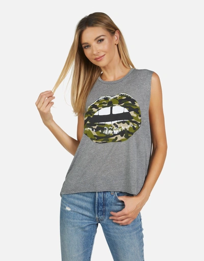 Lauren Moshi Kinzington Camo Lip In Heather Grey
