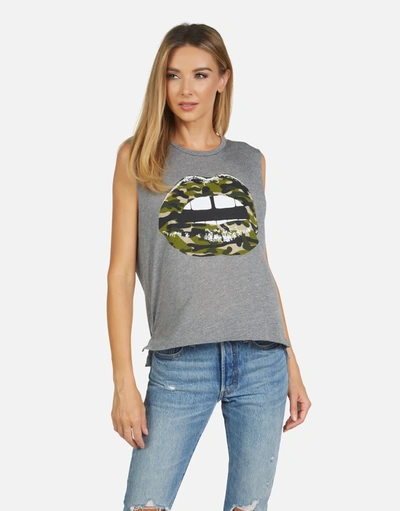 Lauren Moshi Kinzington Camo Lip In Heather Grey