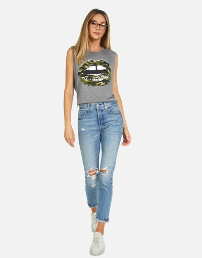 Lauren Moshi Kinzington Camo Lip In Heather Grey