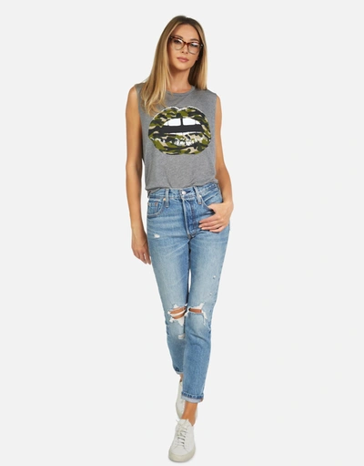 Lauren Moshi Kinzington Camo Lip In Heather Grey