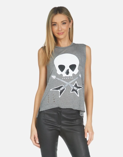 Shop Lauren Moshi Kinzington Music Skull In Heather Grey