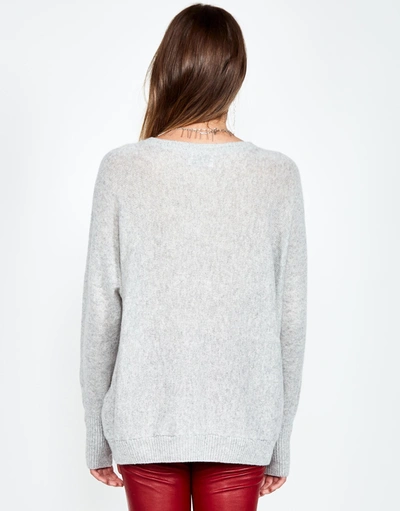 Lauren Moshi Ladona Pierced Biting Lip Face In Heather Grey