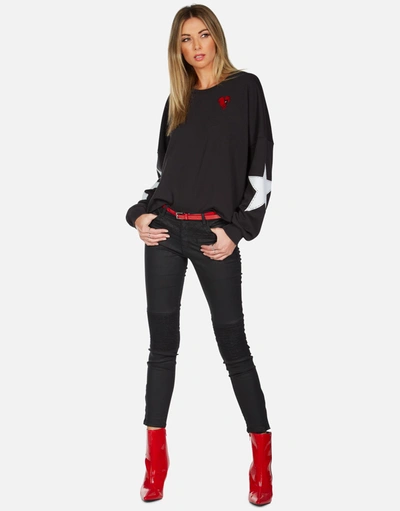 Lauren Moshi Lee Boxing Glove Hoodie In Onyx