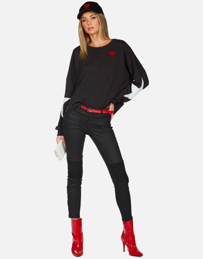 Lauren Moshi Lee Boxing Glove Hoodie In Onyx