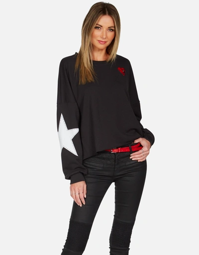 Lauren Moshi Lee Boxing Glove Hoodie In Onyx