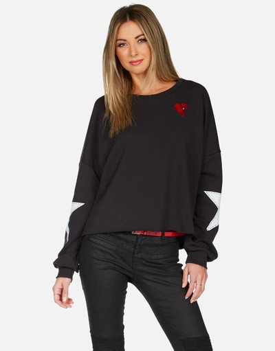 Lauren Moshi Lee Boxing Glove Hoodie In Onyx