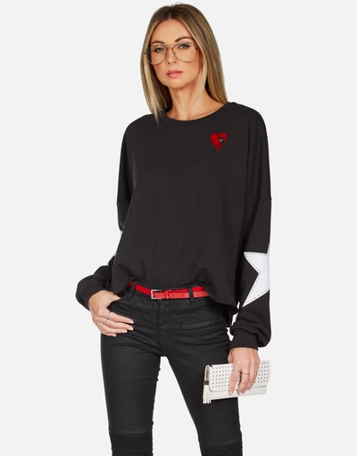 Lauren Moshi Lee Boxing Glove Hoodie In Onyx