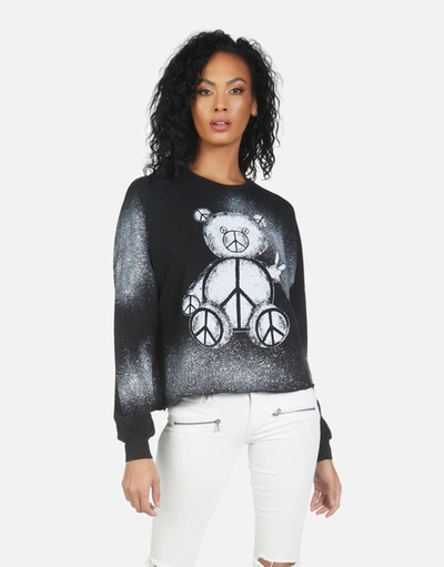 Shop Lauren Moshi Lee Peace Teddy In Black/white Mist