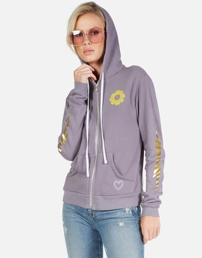 Shop Lauren Moshi Lennox Peace & Love Butterfly In Grey Violet