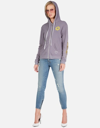 Lauren Moshi Lennox Peace & Love Butterfly In Grey Violet