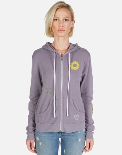 Shop Lauren Moshi Lennox Peace & Love Butterfly In Grey Violet