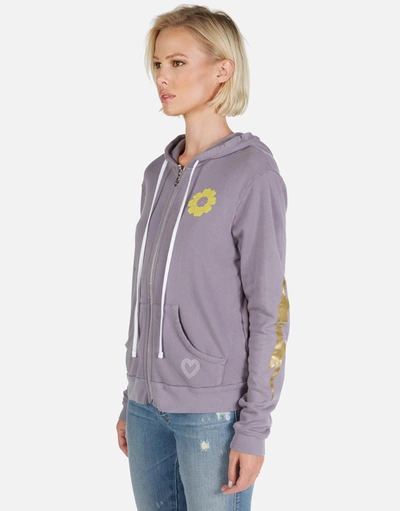 Shop Lauren Moshi Lennox Peace & Love Butterfly In Grey Violet