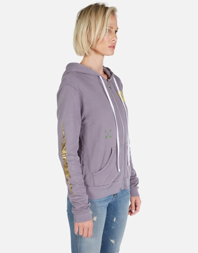 Lauren Moshi Lennox Peace & Love Butterfly In Grey Violet