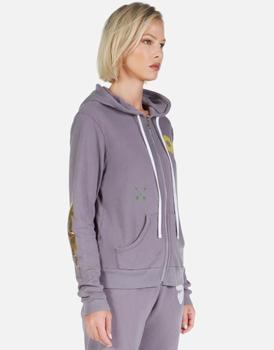 Lauren Moshi Lennox Peace & Love Butterfly In Grey Violet