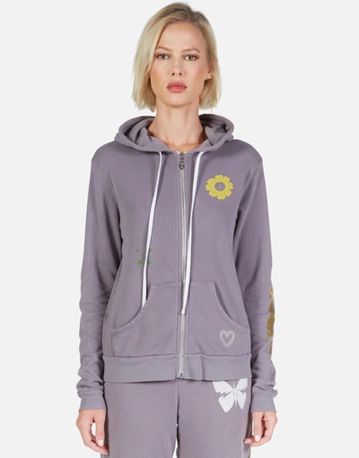 Lauren Moshi Lennox Peace & Love Butterfly In Grey Violet