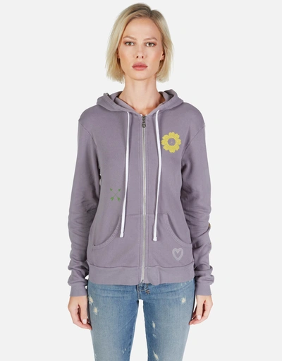 Lauren Moshi Lennox Peace & Love Butterfly In Grey Violet