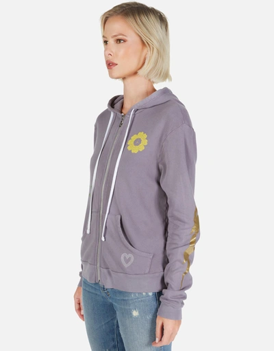 Shop Lauren Moshi Lennox Peace & Love Butterfly In Grey Violet