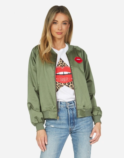 Lauren Moshi Levelle Leopard Star Lip Patch In Military/ Leopard
