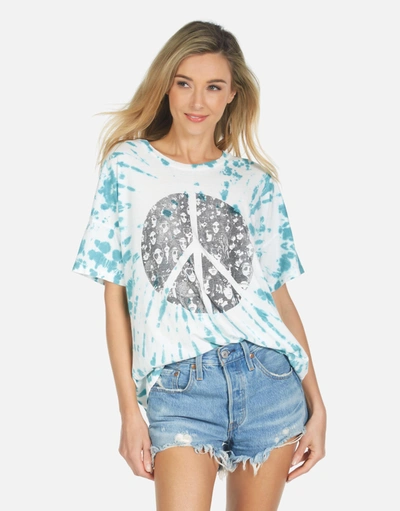 Shop Lauren Moshi Liberty Peace Hippie In Teal Splash
