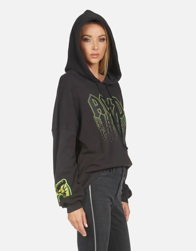 Lauren Moshi X Acdc Lila Ac/dc Neon Stud In Onyx