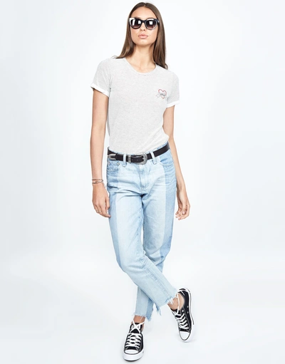 Lauren Moshi Limp Love Heart In White Black Stripe