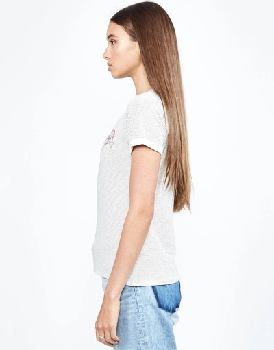 Lauren Moshi Limp Love Heart In White Black Stripe