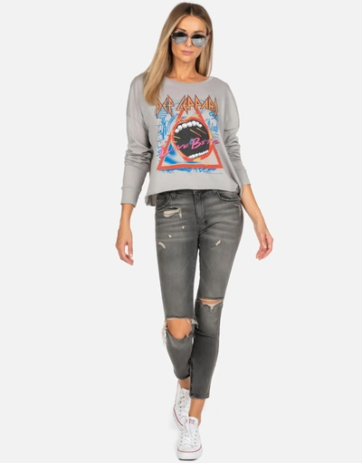 Lauren Moshi X Def Leppard Lori Love Bites In Heather Grey
