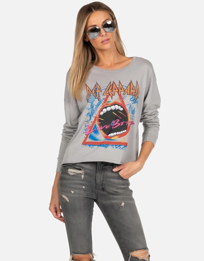 Lauren Moshi X Def Leppard Lori Love Bites In Heather Grey