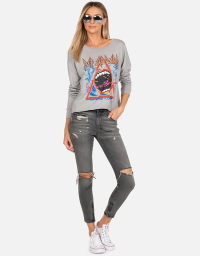 Lauren Moshi X Def Leppard Lori Love Bites In Heather Grey