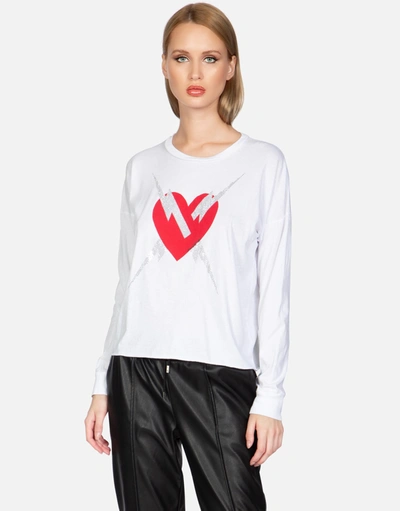 Lauren Moshi Luella Crystal Lightning Love In White
