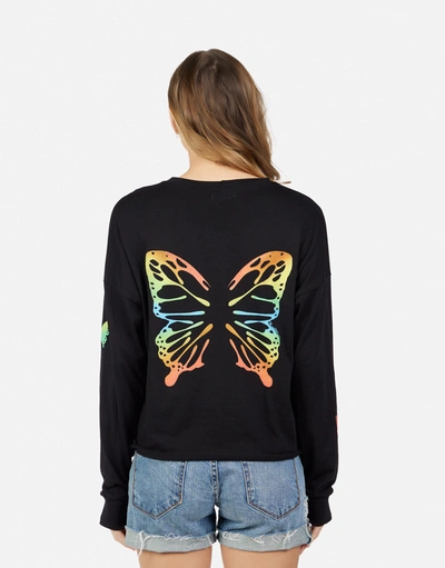 Lauren Moshi Luella Rainbow Butterflies In Black