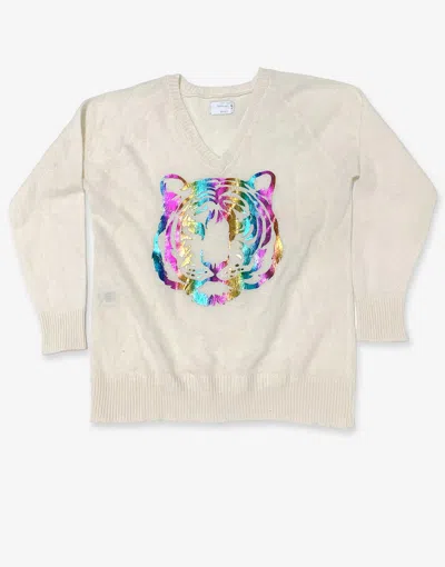 Lauren Moshi Xr Macall Xr Neon Tiger Face In Creme