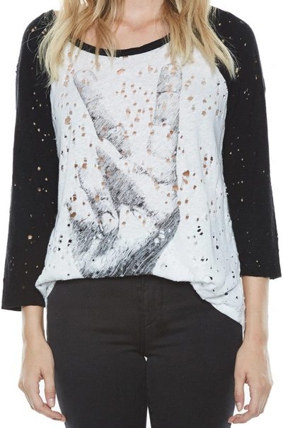 Lauren Moshi Maglan Peace Hand In White Black