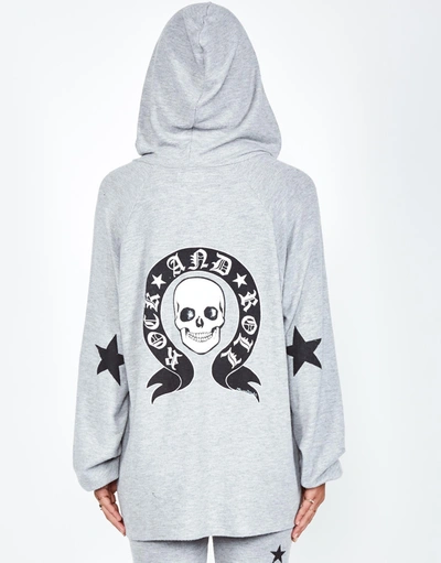 Shop Lauren Moshi Markie R & R Skull In Heather Grey