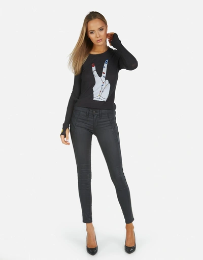 Lauren Moshi Mckinley Peace Hand Elements In Onyx