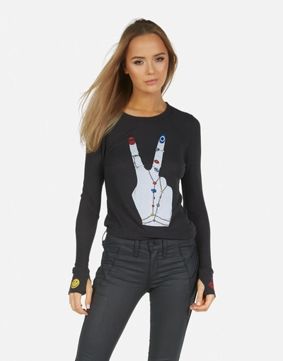 Lauren Moshi Mckinley Peace Hand Elements In Onyx