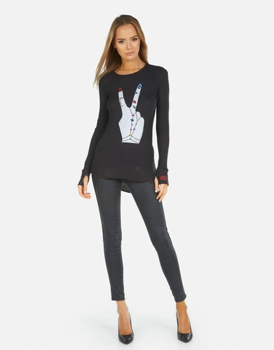 Lauren Moshi Mckinley Peace Hand Elements In Onyx