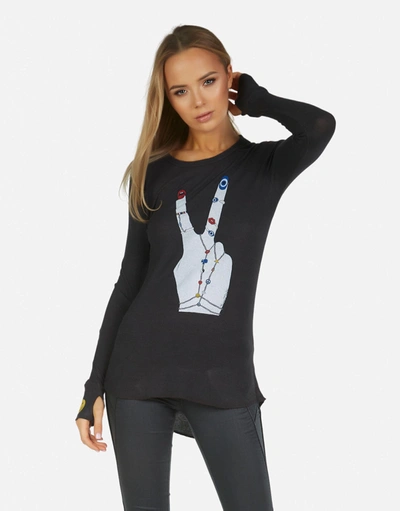 Lauren Moshi Mckinley Peace Hand Elements In Onyx