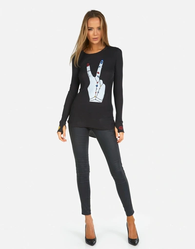Lauren Moshi Mckinley Peace Hand Elements In Onyx