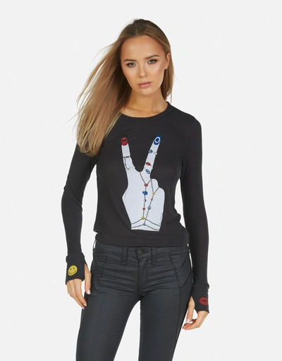Lauren Moshi Mckinley Peace Hand Elements In Onyx