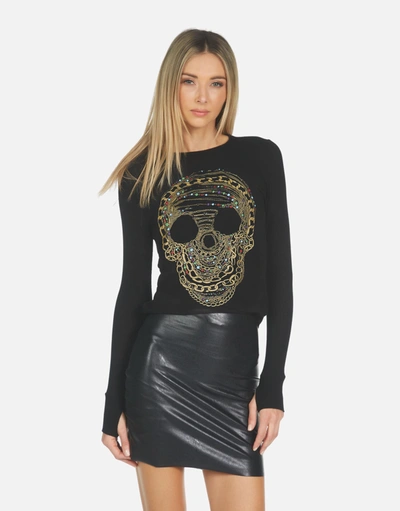 Shop Lauren Moshi X Mckinley X Beaded Chain Skull In Black